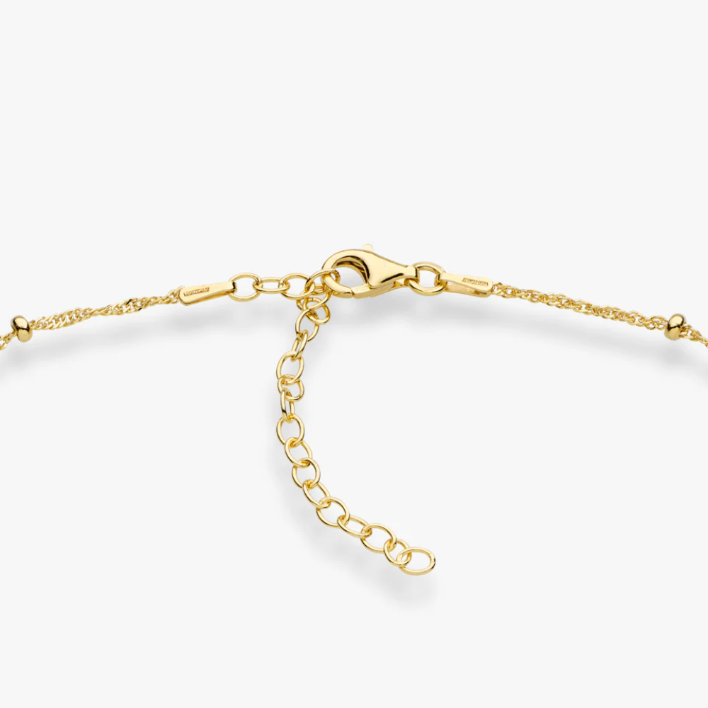Singapore Bead Adjustable Choker Necklace in 18K Gold Over Sterling Silver