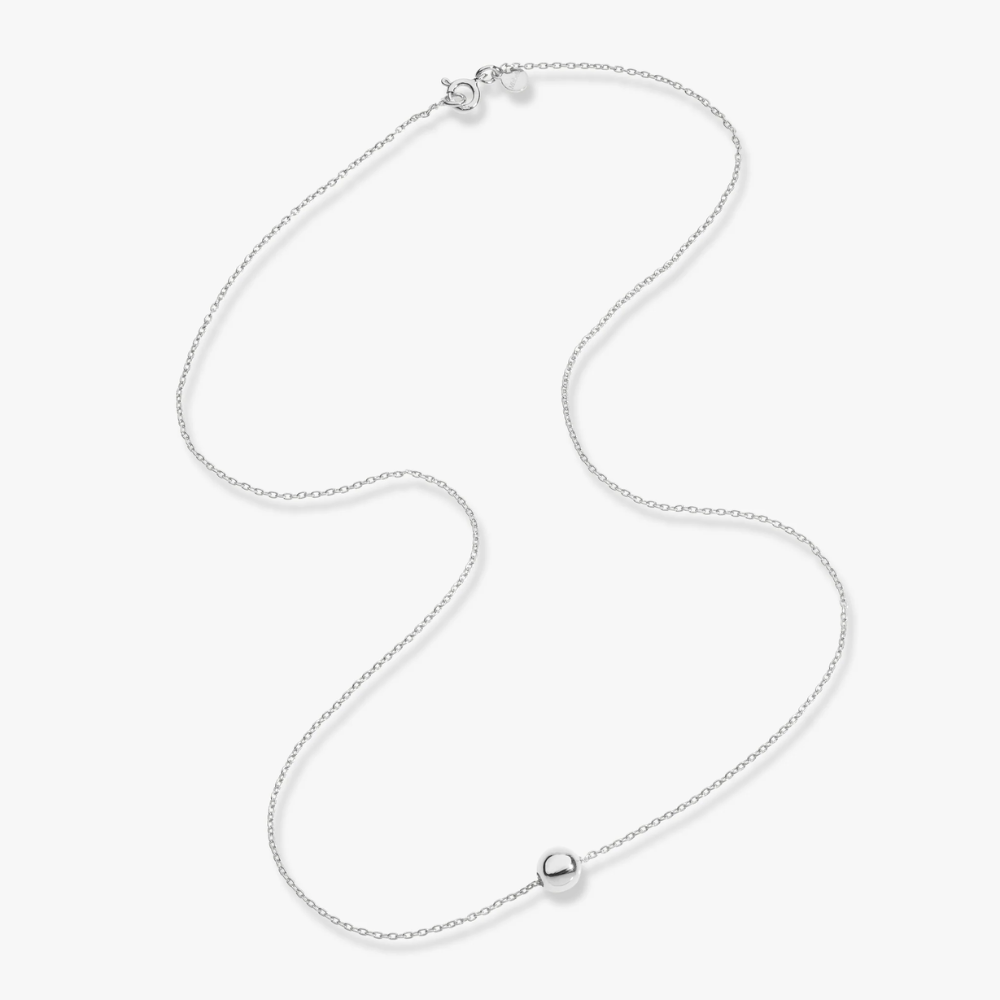 Slide Bead Pendant Necklace in Sterling Silver