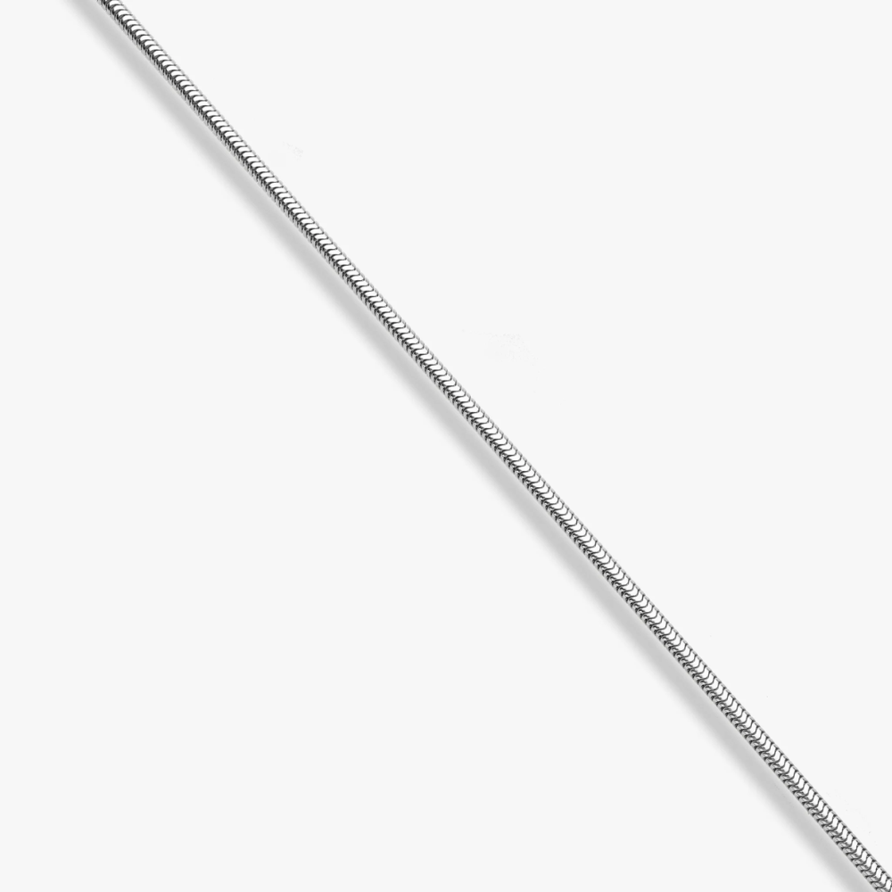 Round Snake Necklace in Sterling Silver, 2mm