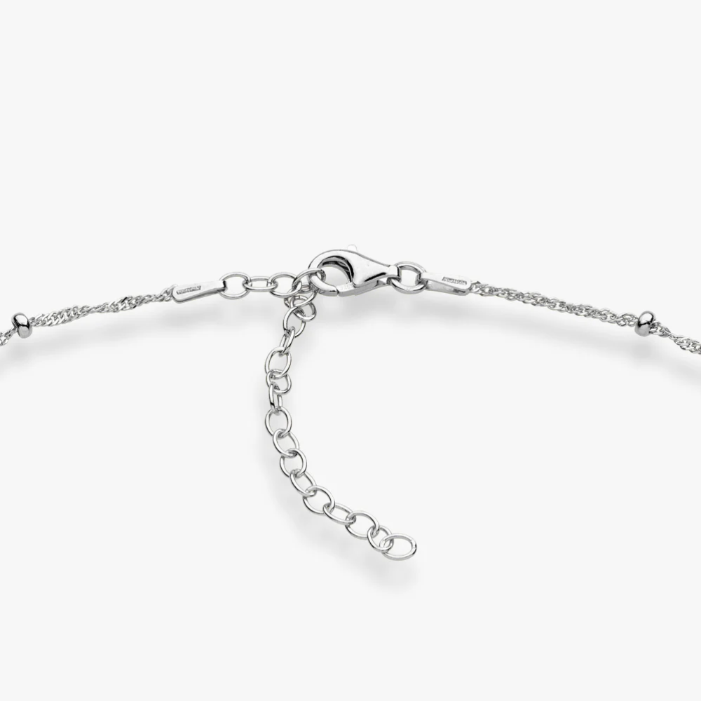 Singapore Bead Adjustable Choker Necklace in Sterling Silver