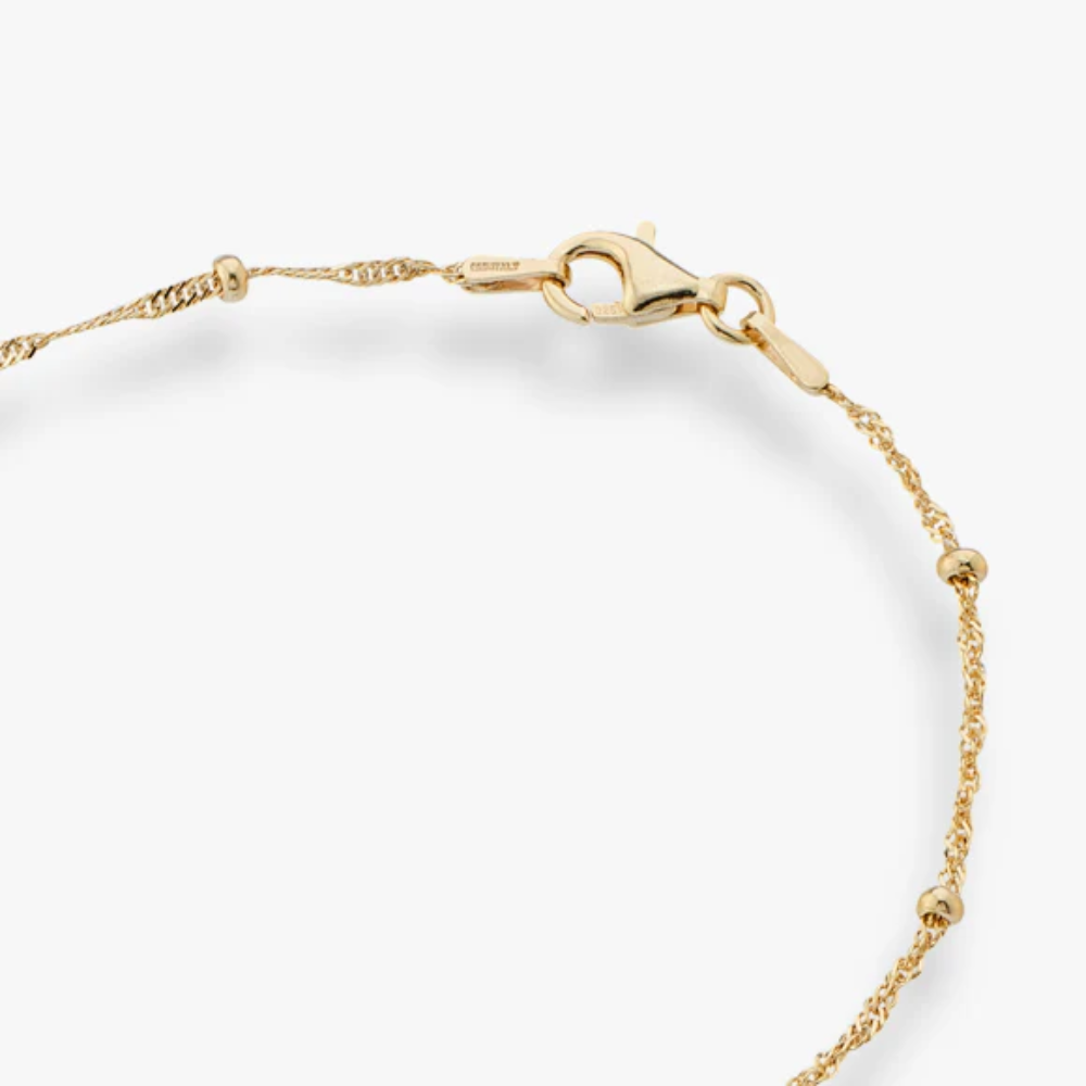 Singapore Bead Necklace in 18K Gold Over Sterling Silver