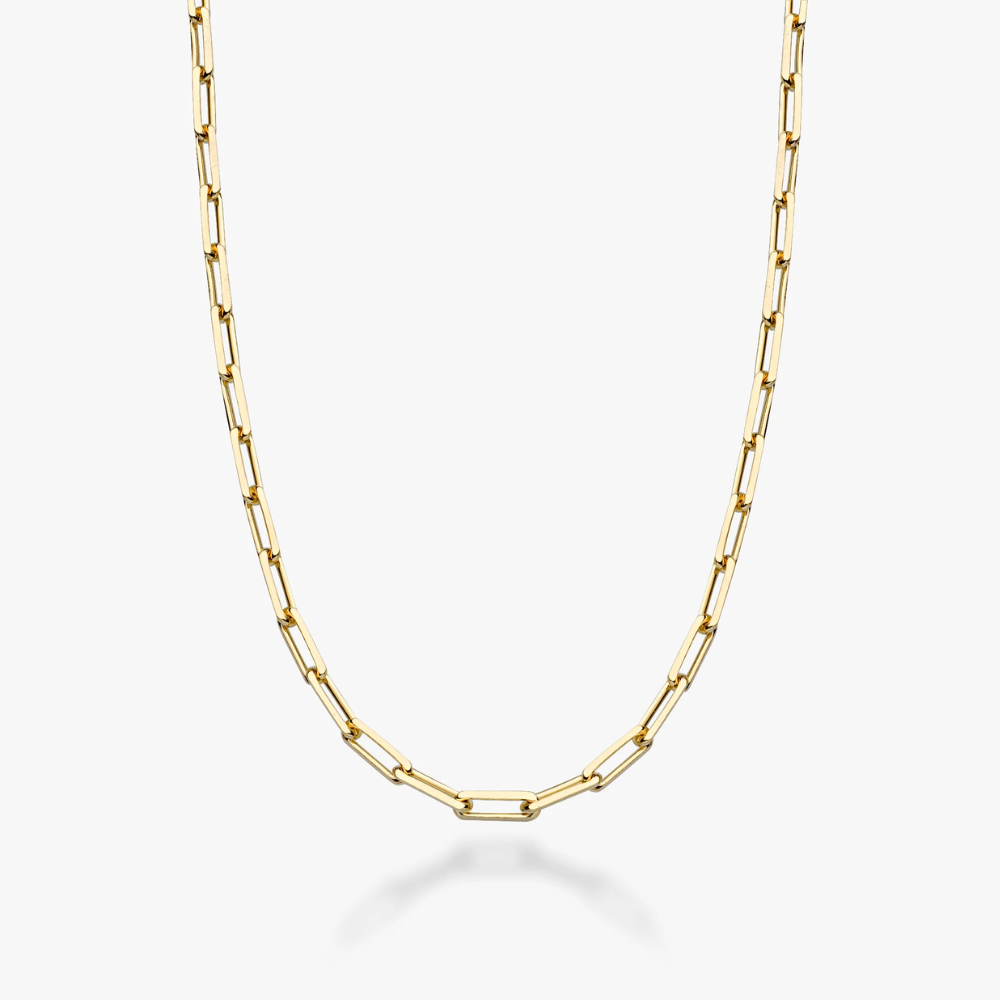 Paperclip Chain Necklace in 18K Gold Over Sterling Silver, 3mm