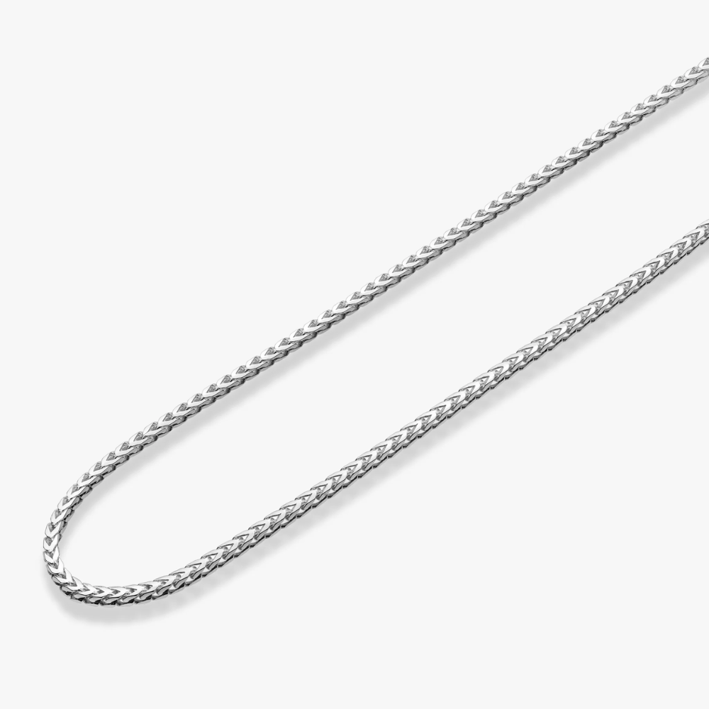 Franco Square Box Chain Necklace in Sterling Silver, 2mm