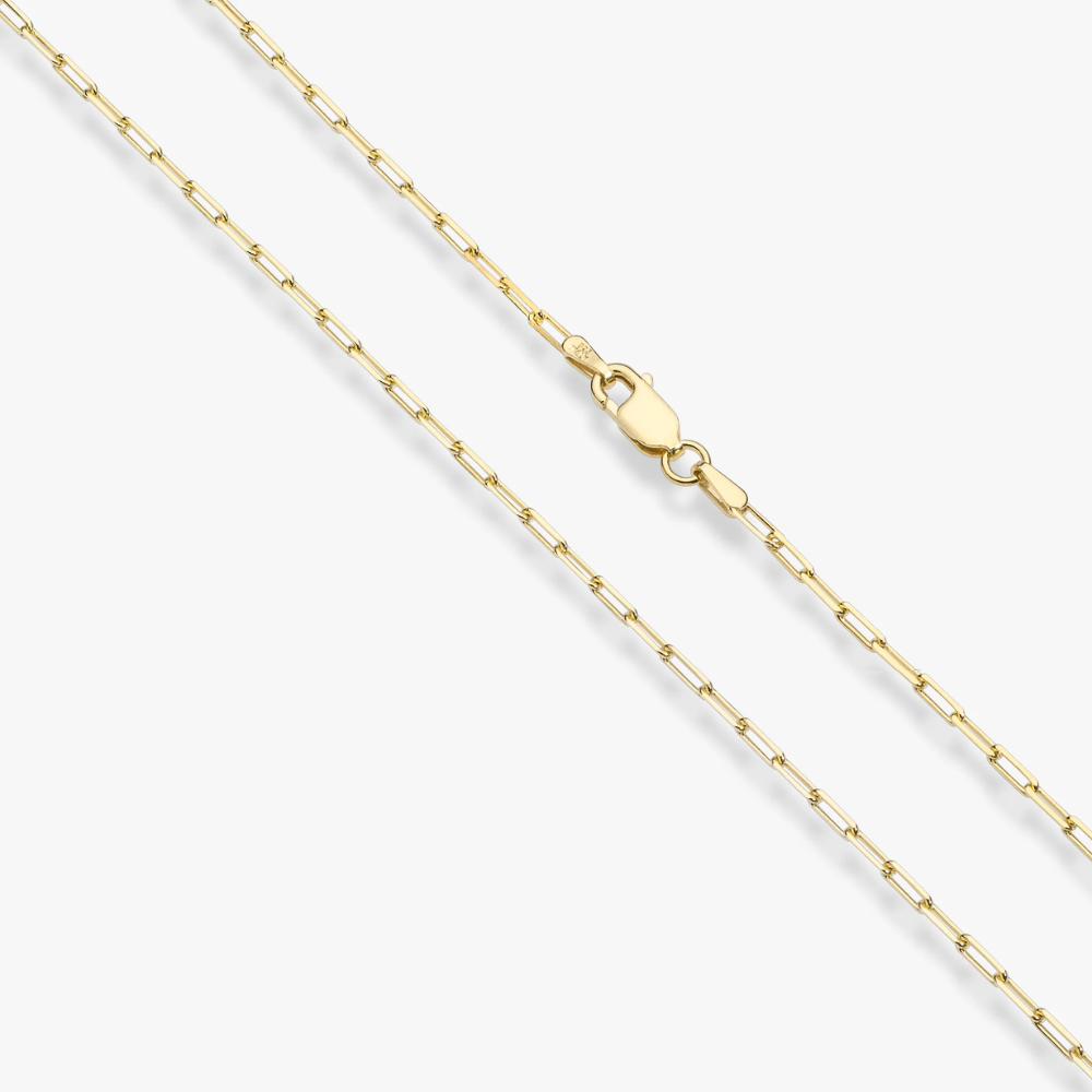 Paperclip Chain Necklace in 18K Gold over Sterling Silver, 2mm