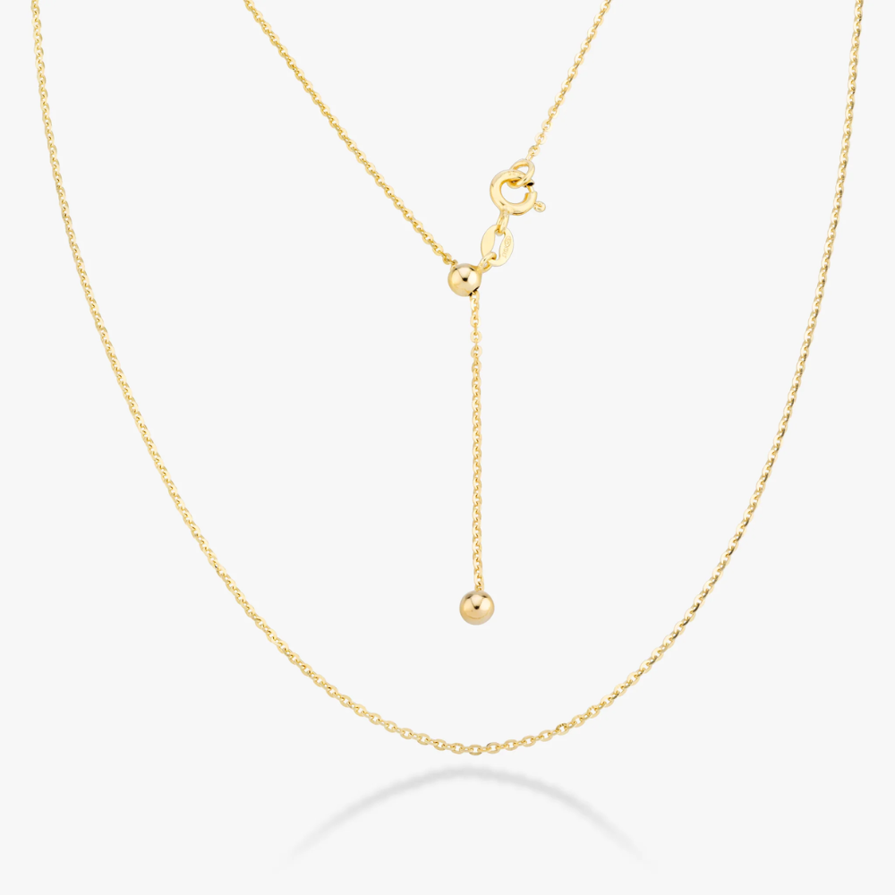 Adjustable Bolo Cable Necklace in 18K Gold Over Sterling Silver, 1.3mm
