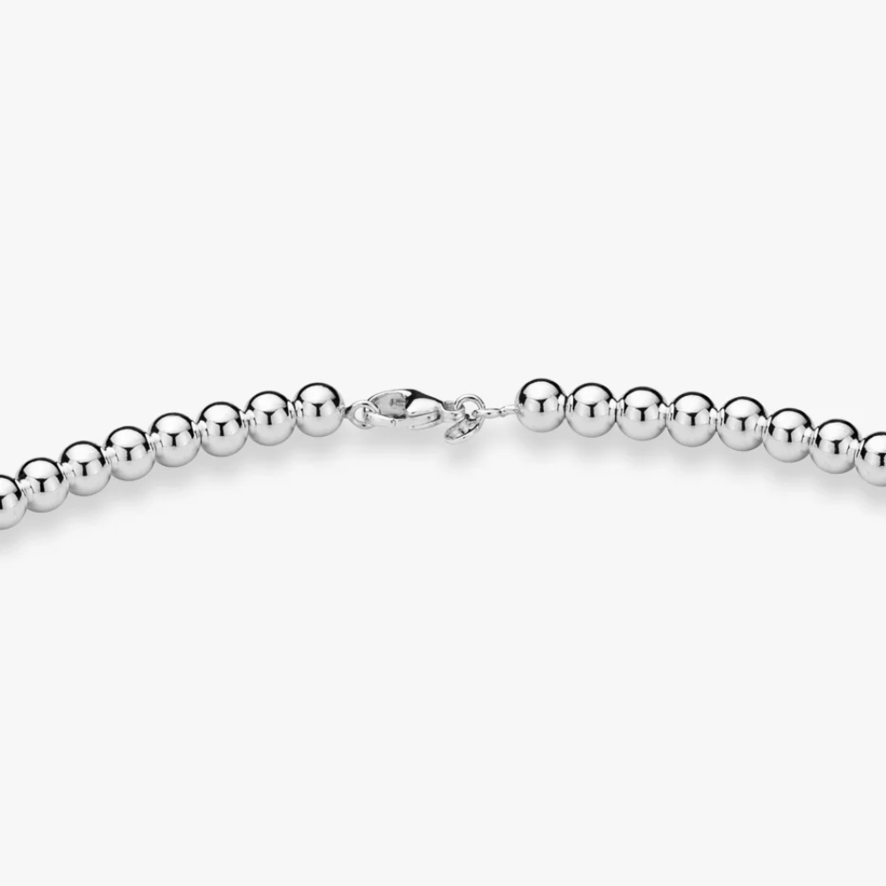 Bead Strand Necklace in Sterling Silver, 6mm