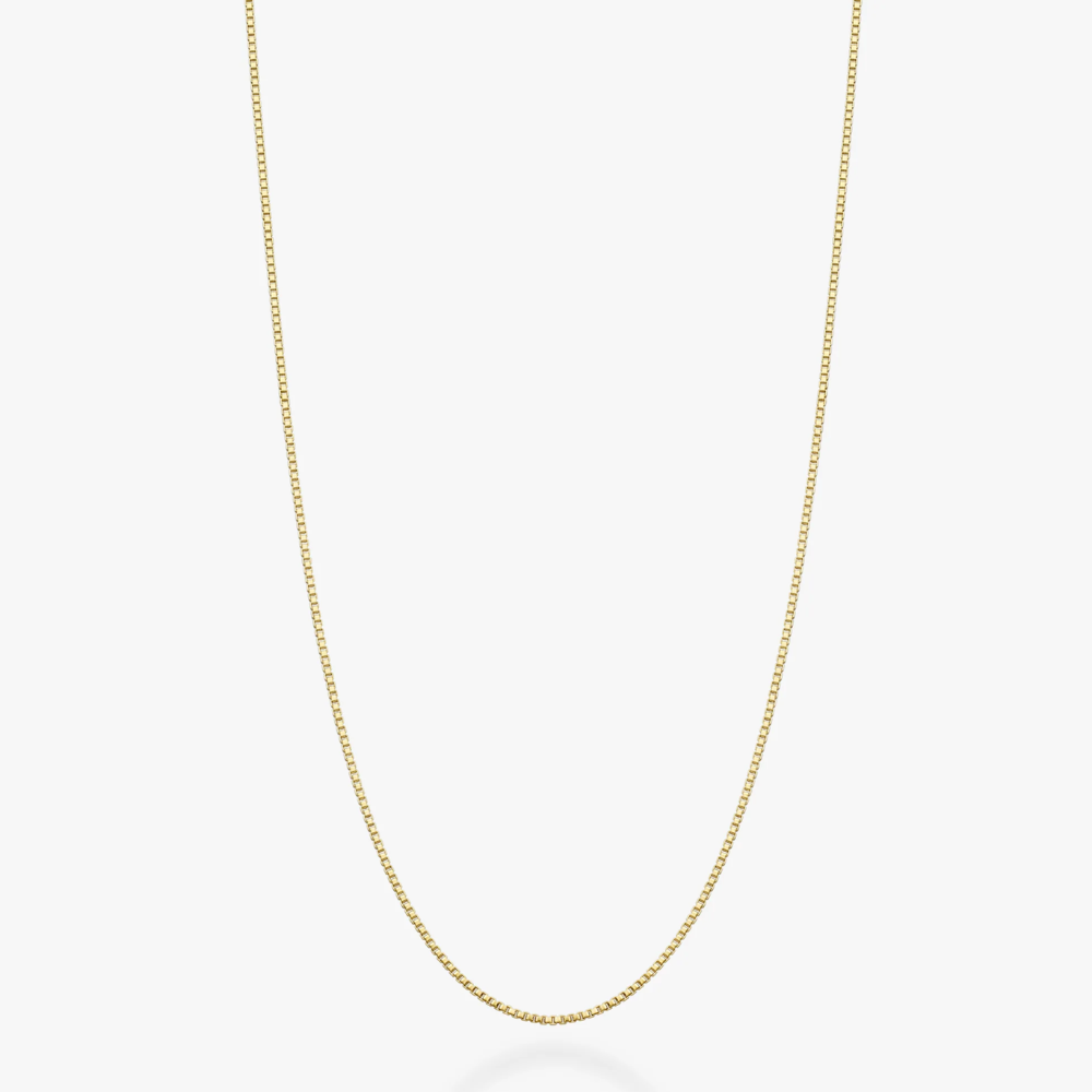 Box Chain Necklace in 18K Gold Over Sterling Silver, 1mm