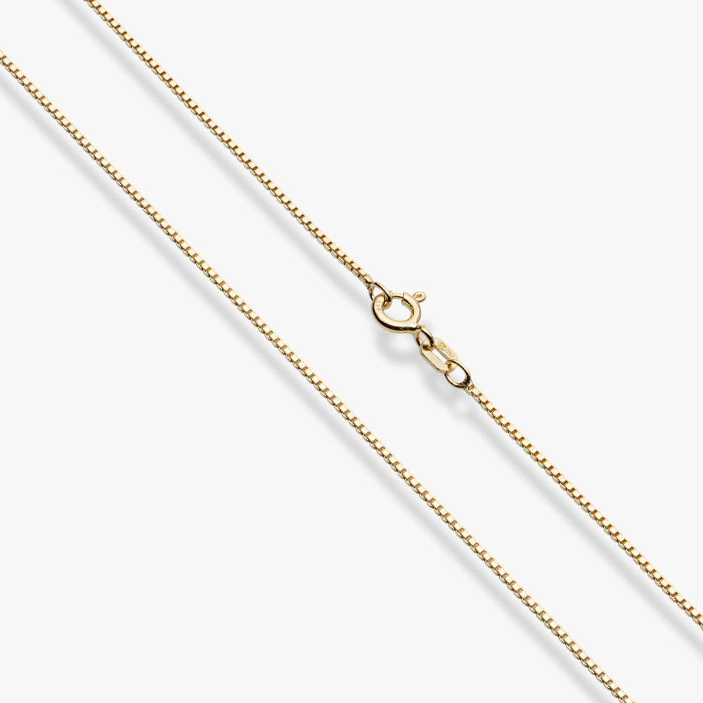 Box Chain Necklace in 18K Gold Over Sterling Silver, 1mm