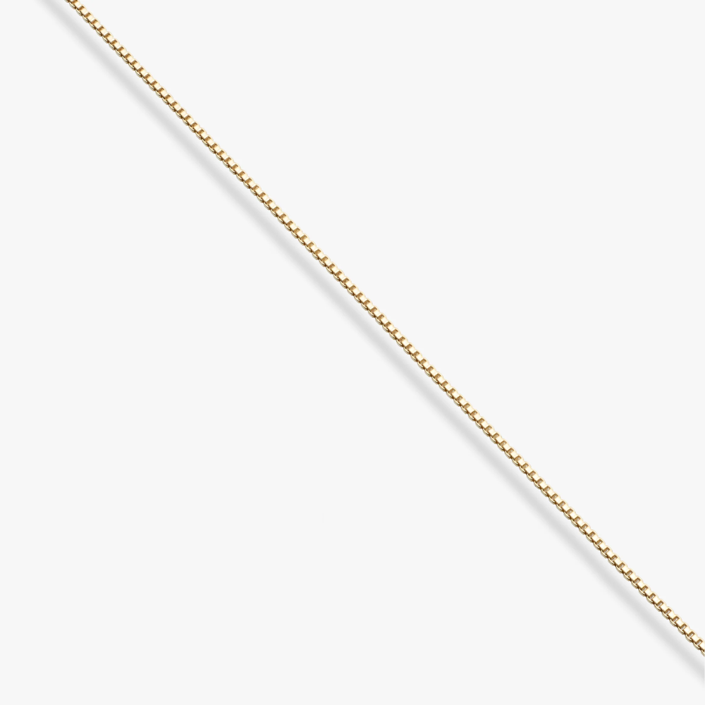 Box Chain Necklace in 18K Gold Over Sterling Silver, 1mm