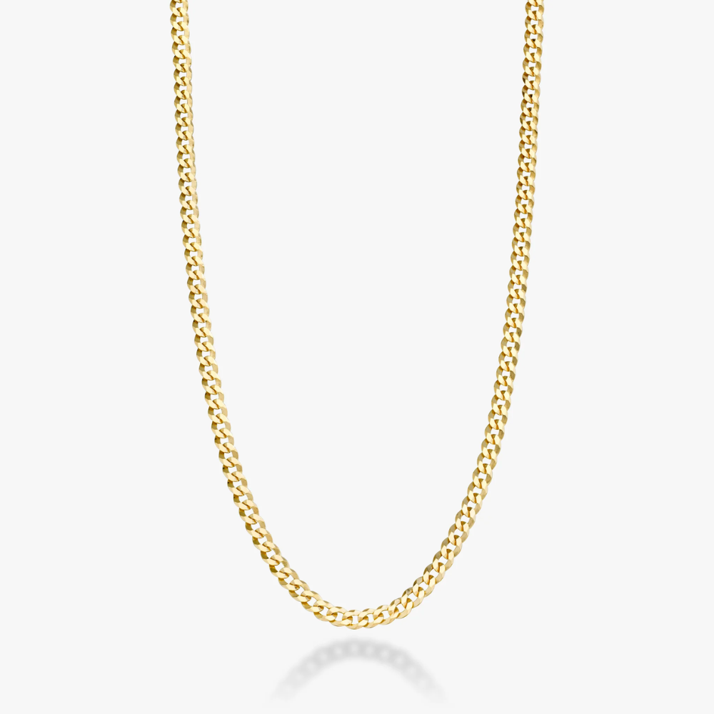 Cuban Chain Necklace in 18K Gold Over Sterling Silver, 3.5mm