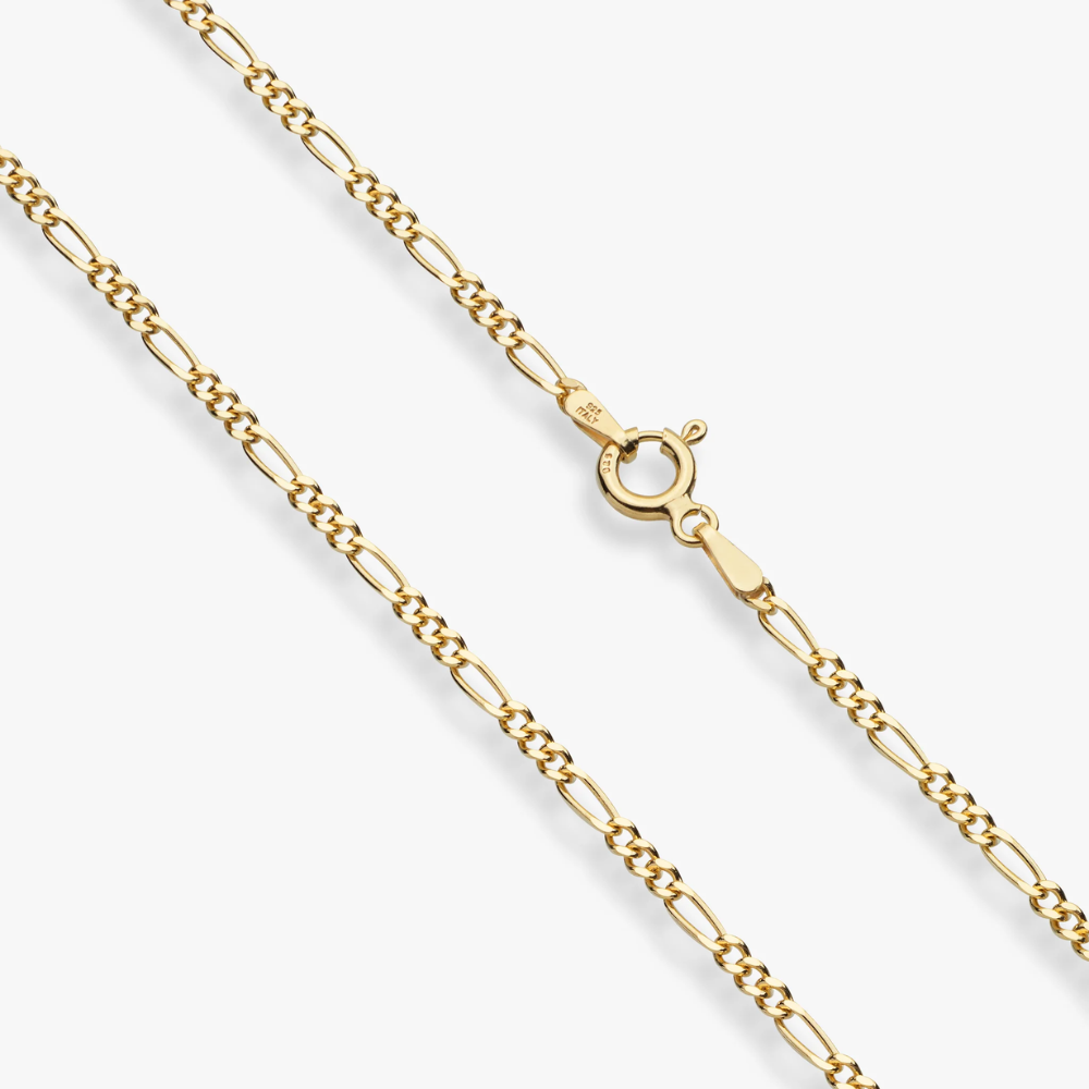 Figaro Chain Necklace in 18K Gold Over Sterling Silver, 2.3mm
