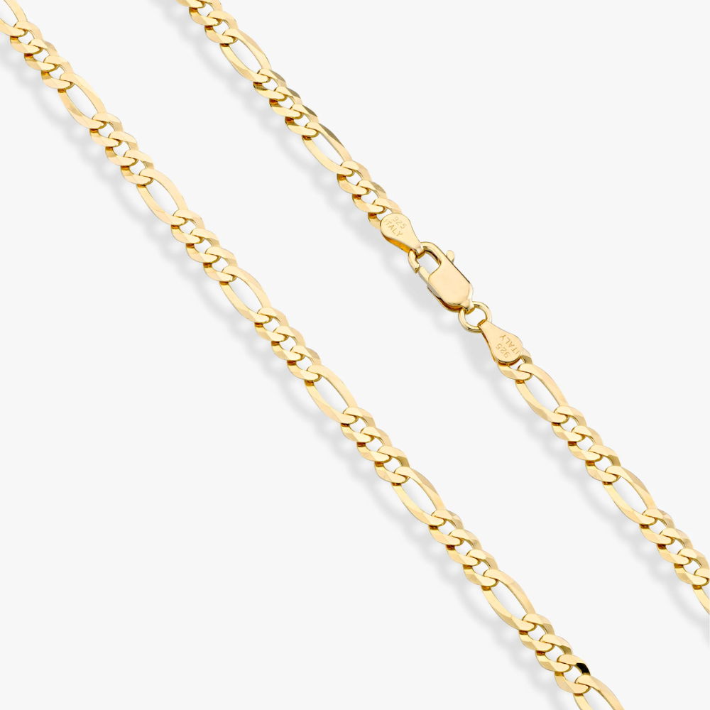 Figaro Chain Necklace in 18K Gold Over Sterling Silver, 5mm