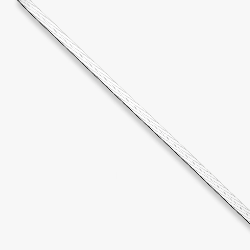 Herringbone Necklace in Sterling Silver, 3.5mm