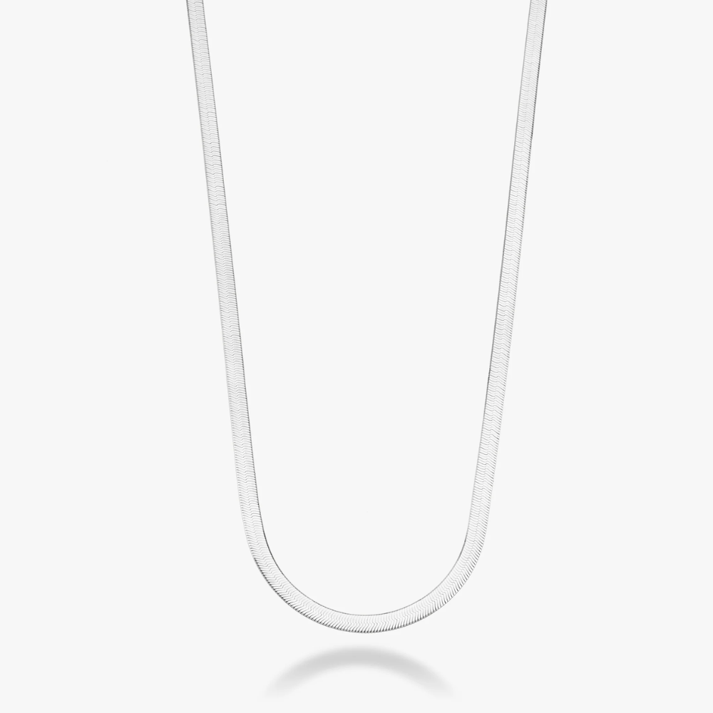 Herringbone Necklace in Sterling Silver, 4.5mm