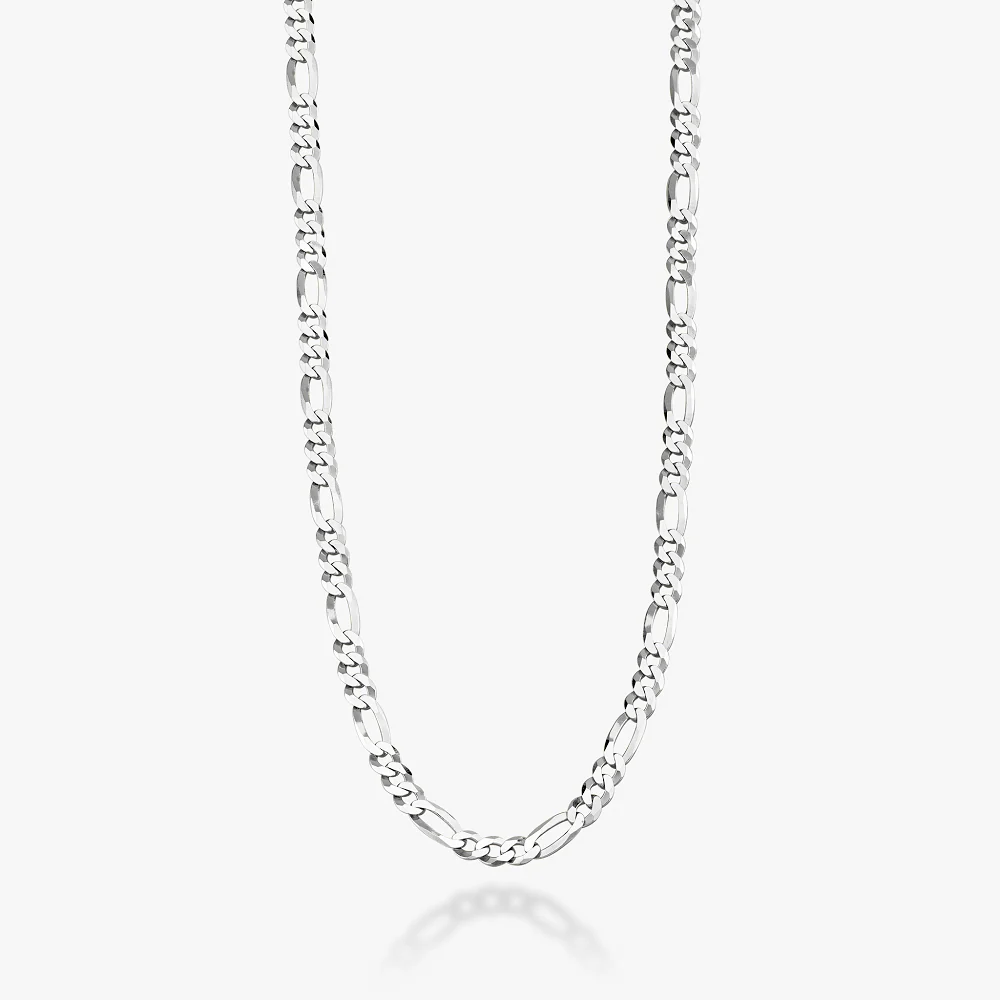 Figaro Chain Necklace in Sterling Silver, 5mm