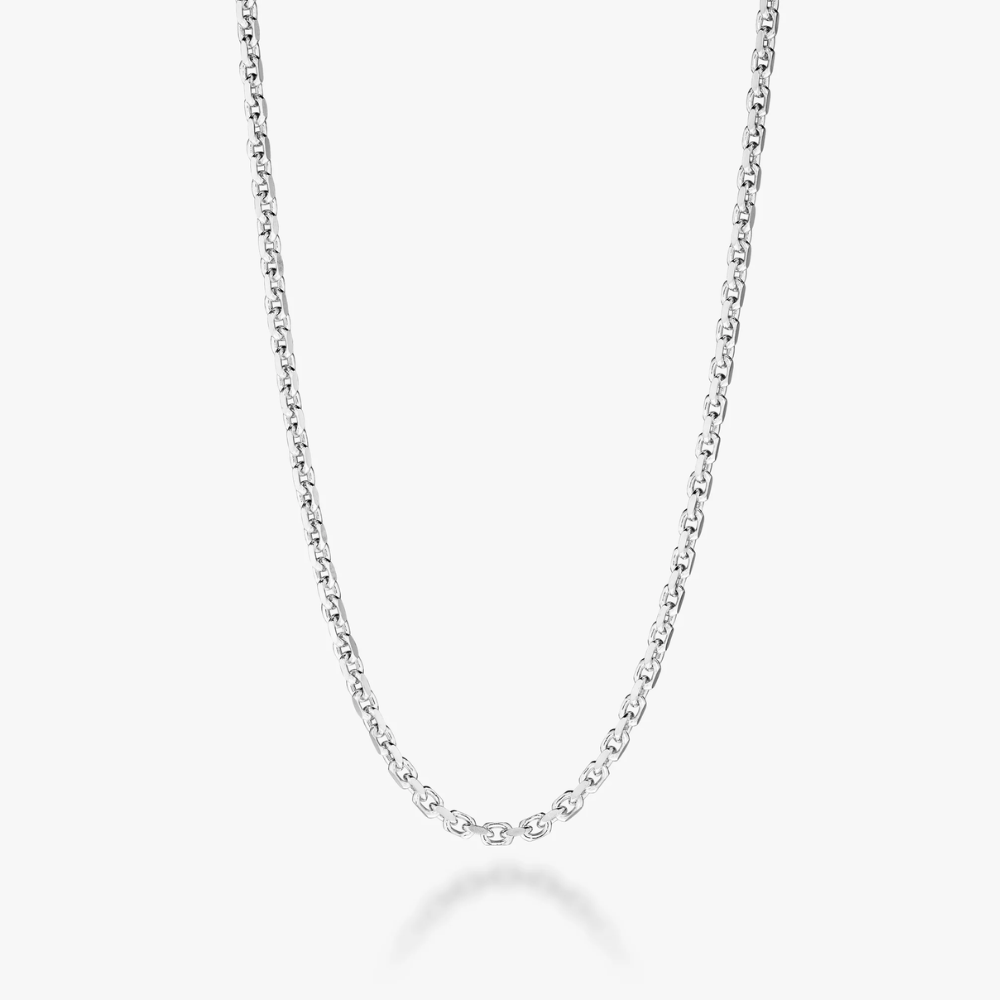 Cable Chain Necklace in Sterling Silver, 2mm