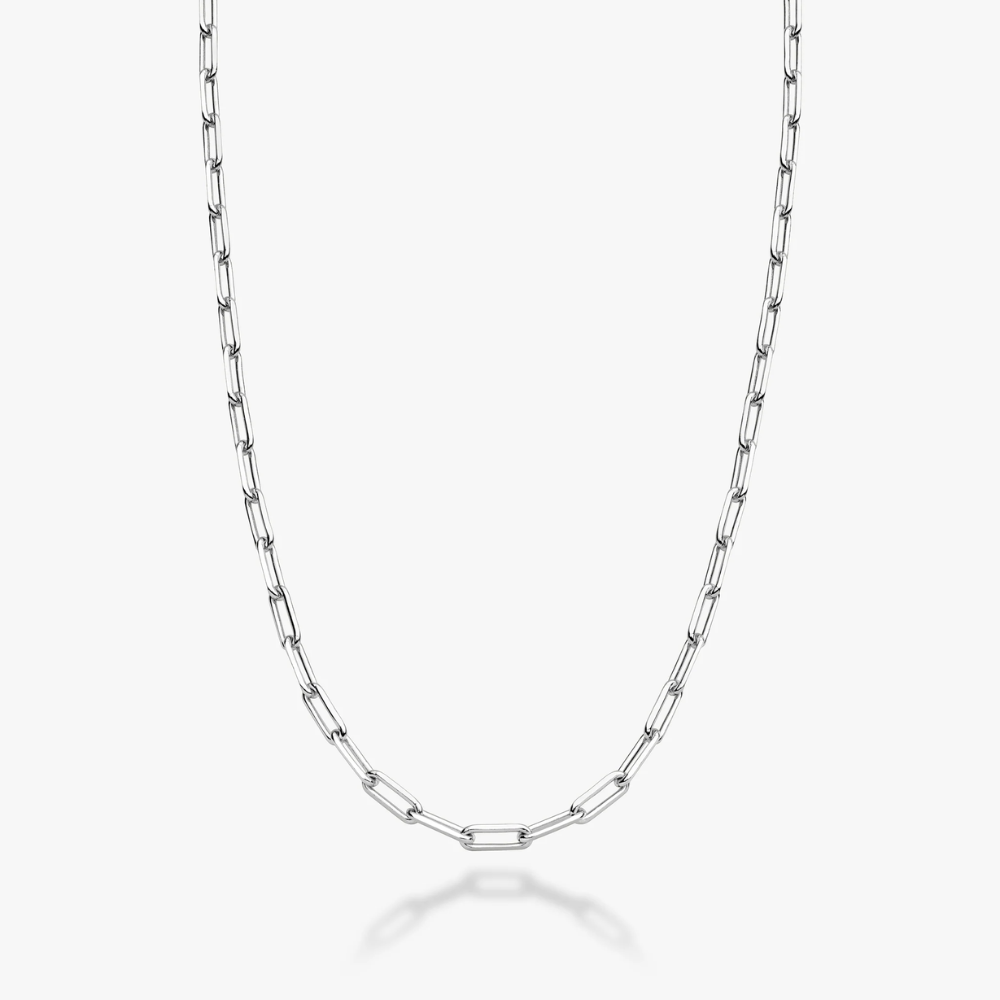 Classic Paperclip Chain Necklace in Sterling Silver, 2.5mm
