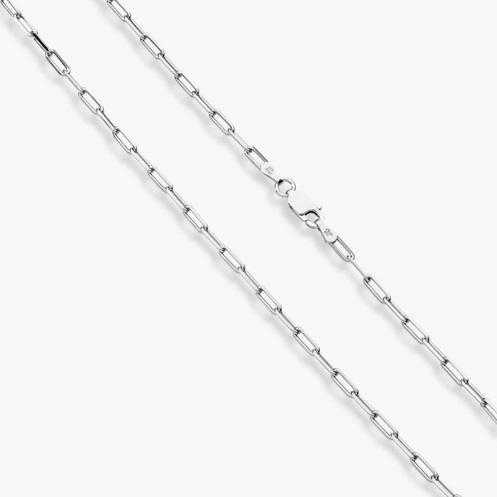 Classic Paperclip Chain Necklace in Sterling Silver, 2.5mm