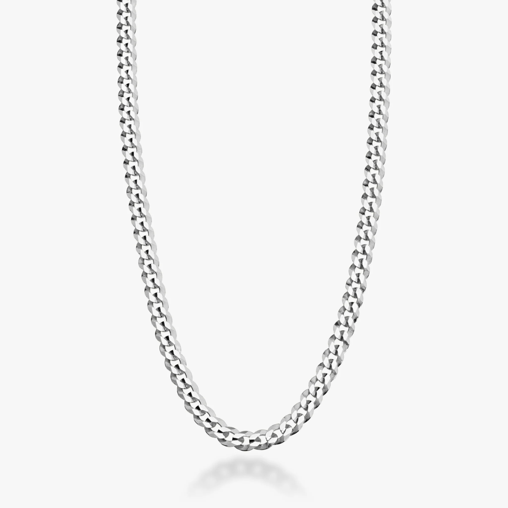 Cuban Chain Necklace in Sterling Silver, 5mm