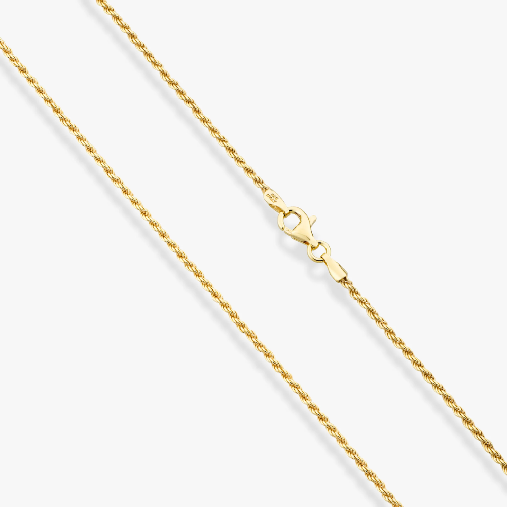 Rope Necklace in 18K Gold, 1.5mm