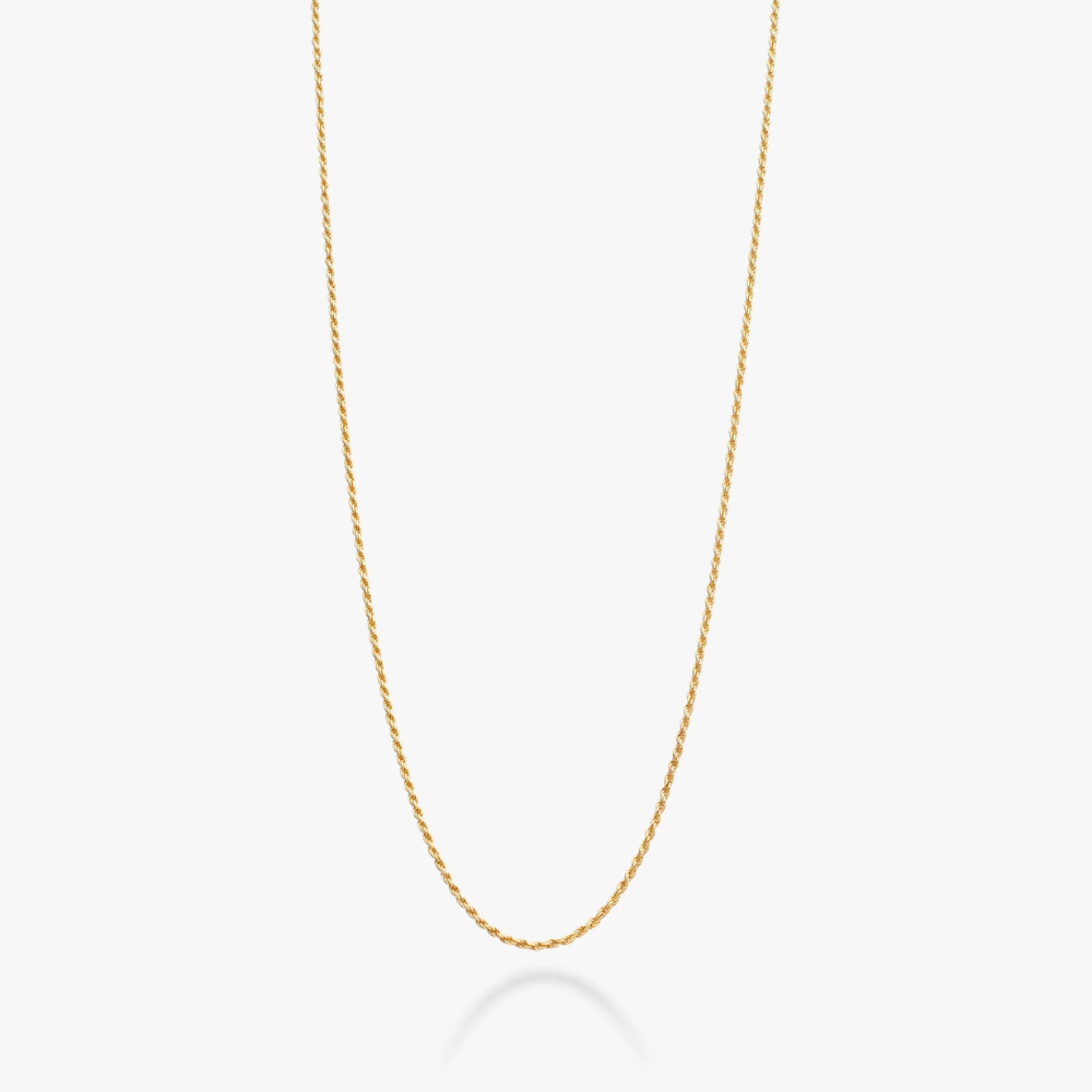 Rope Necklace in 18K Gold, 1.5mm