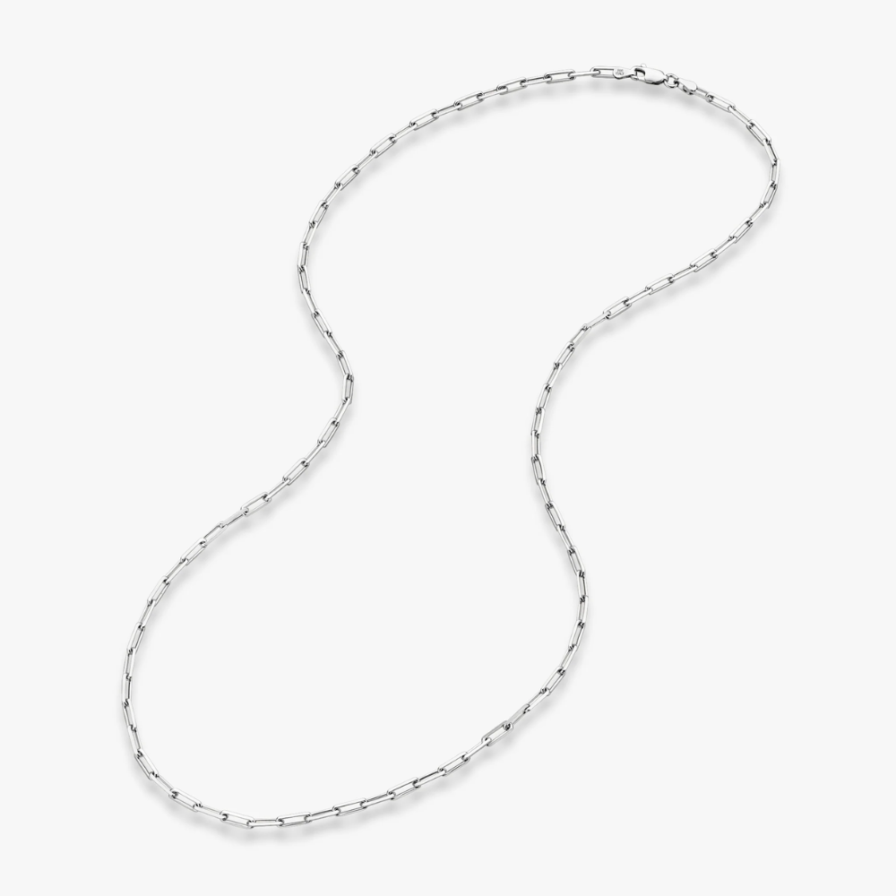Classic Paperclip Chain Necklace in Sterling Silver, 3mm