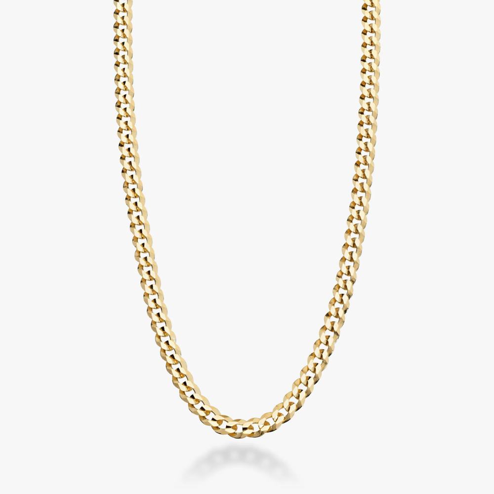 Cuban Chain Necklace in 18K Gold Over Sterling Silver, 5mm