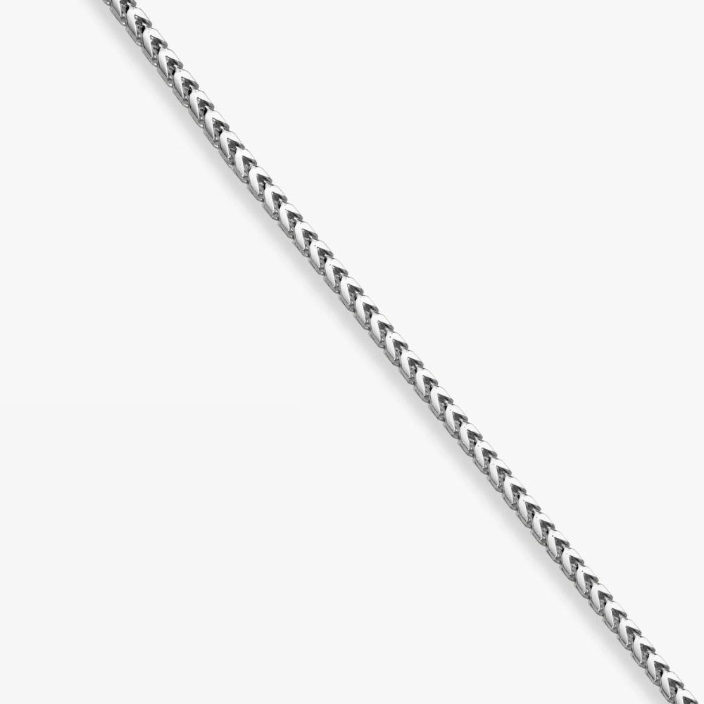 Franco Square Box Chain Necklace in Sterling Silver, 2.5mm