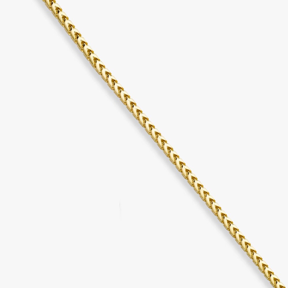 Franco Square Box Chain Necklace in 18k Gold, 2.5mm