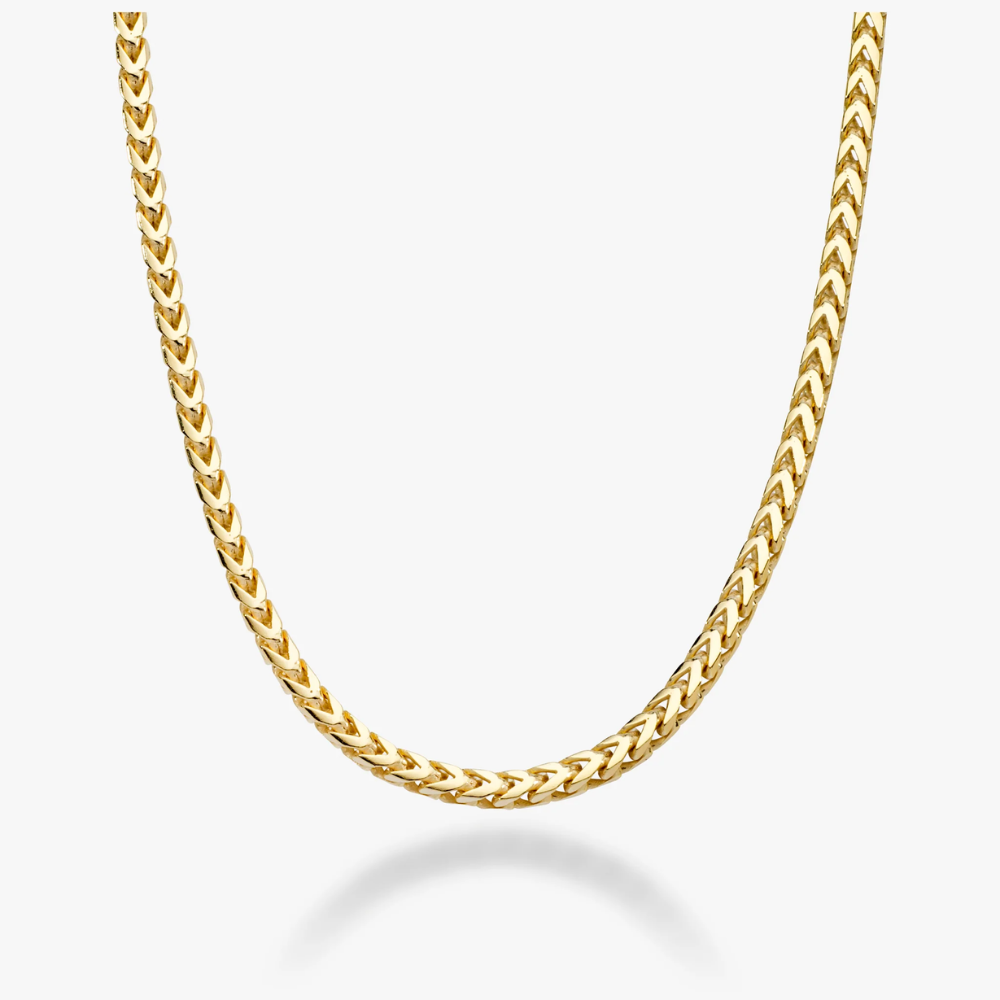 Franco Square Box Chain Necklace in 18k Gold, 2.5mm