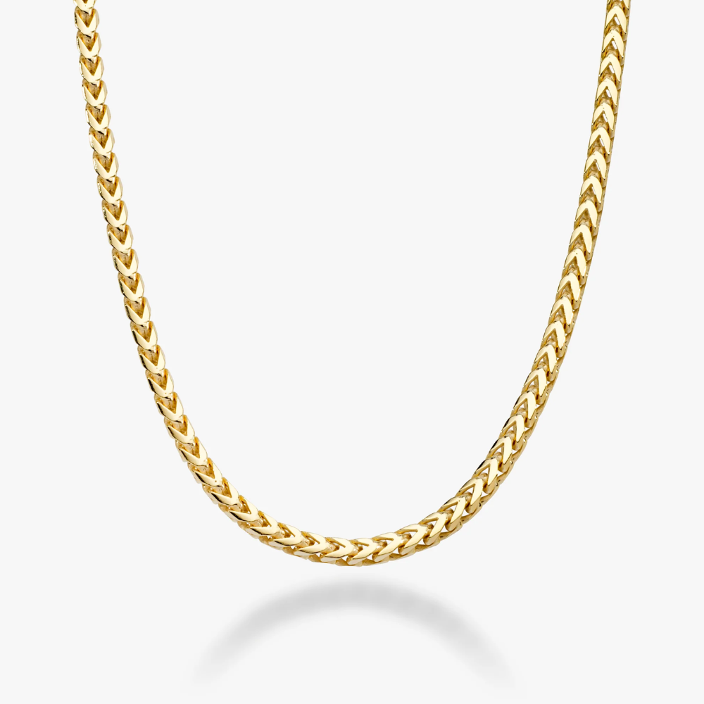 Franco Square Box Chain Necklace in 18k Gold Over Sterling Silver, 2.5mm