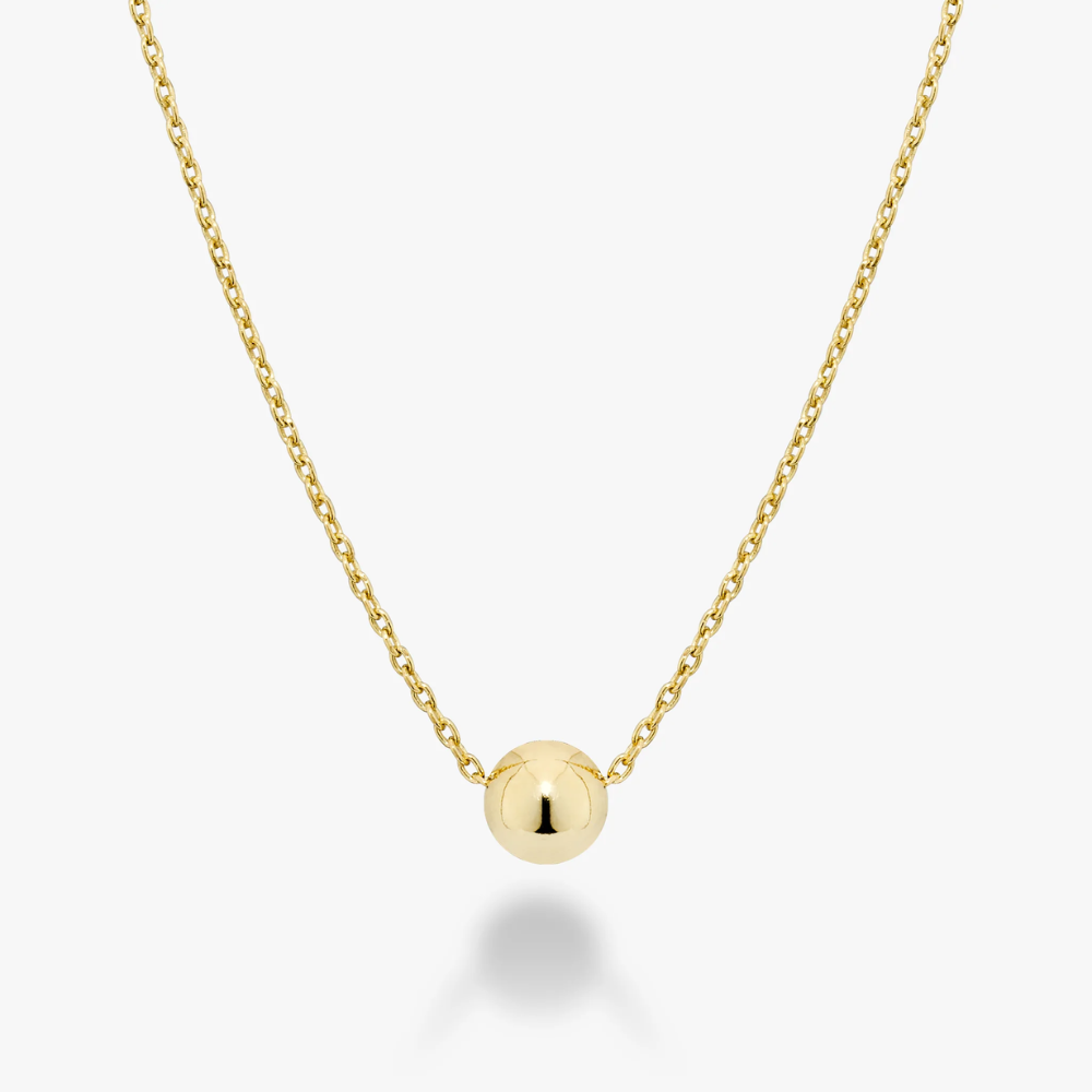 Slide Bead Pendant Necklace in 18K Gold Over Sterling Silver