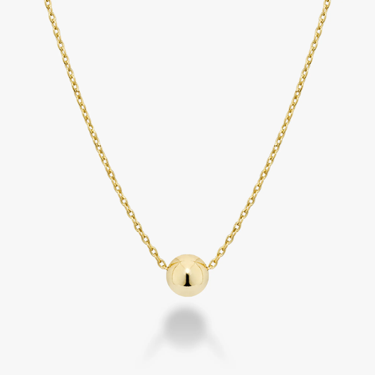 Slide Bead Pendant Necklace in 18K Gold Over Sterling Silver