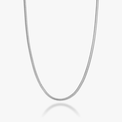 Round Snake Necklace in Sterling Silver, 2.5mm