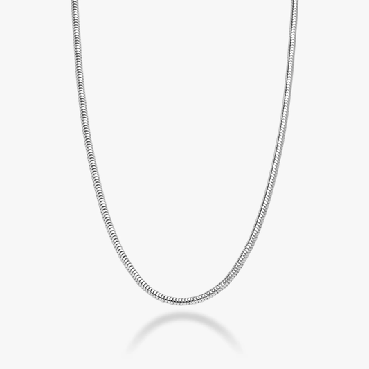 Round Snake Necklace in Sterling Silver, 2.5mm
