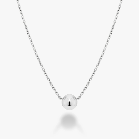 Slide Bead Pendant Necklace in Sterling Silver