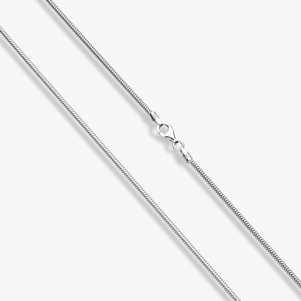Round Snake Necklace in Sterling Silver, 1.5mm