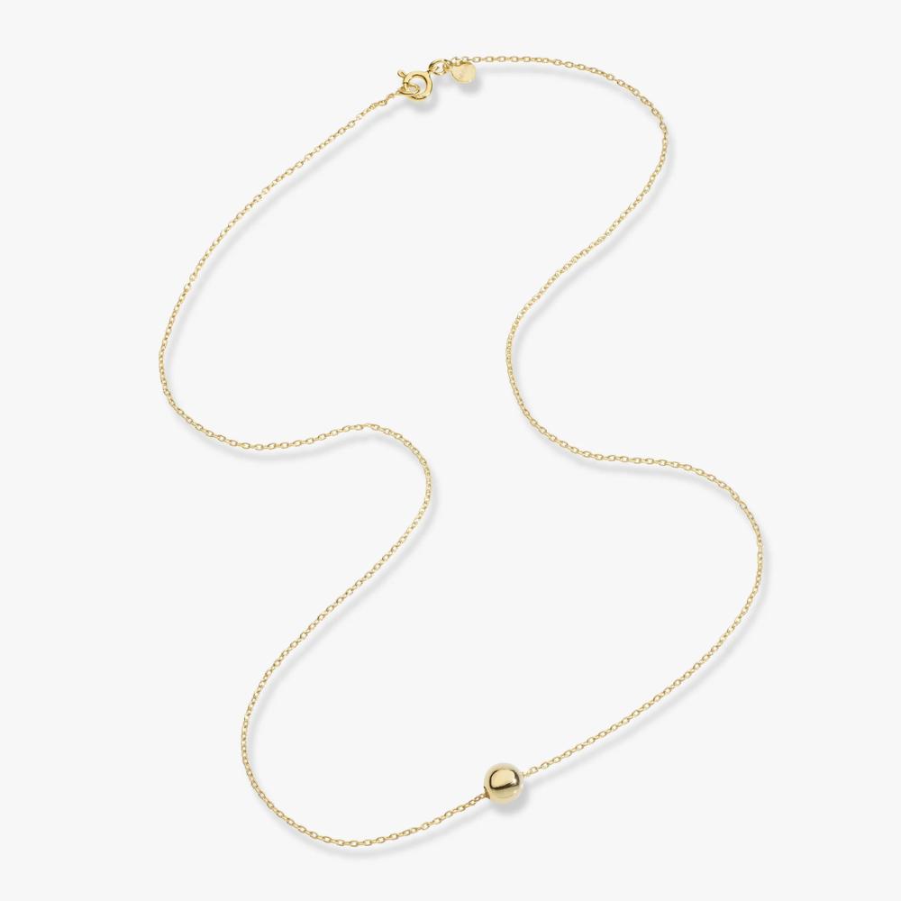 Slide Bead Pendant Necklace in 18K Gold Over Sterling Silver
