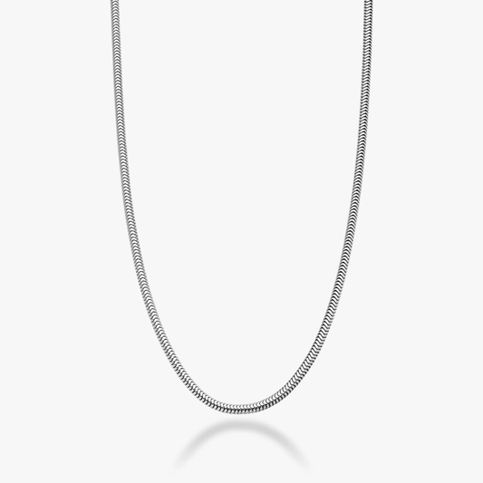 Round Snake Necklace in Sterling Silver, 2mm