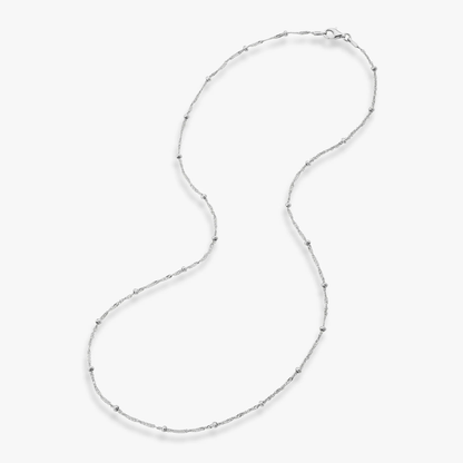 Singapore Bead Necklace in Sterling Silver