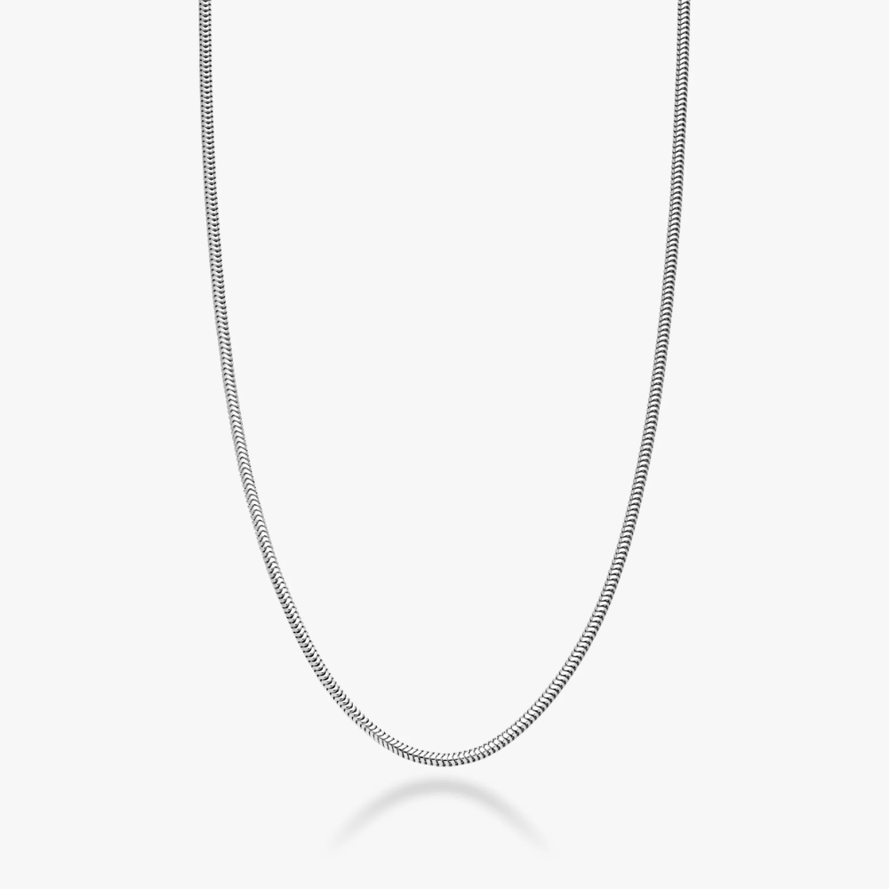 Round Snake Necklace in Sterling Silver, 1.5mm