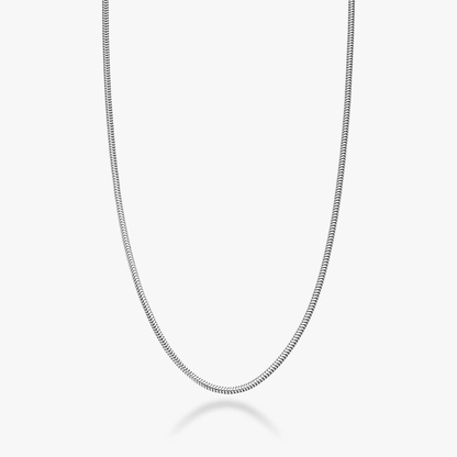 Round Snake Necklace in Sterling Silver, 1.5mm