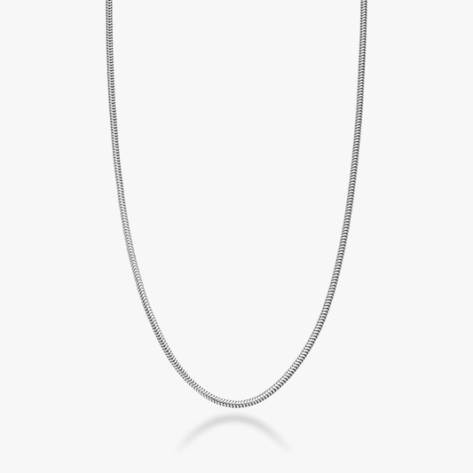 Round Snake Necklace in Sterling Silver, 1.5mm