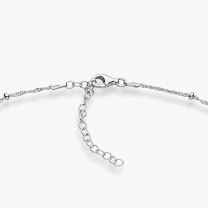 Singapore Bead Adjustable Choker Necklace in Sterling Silver