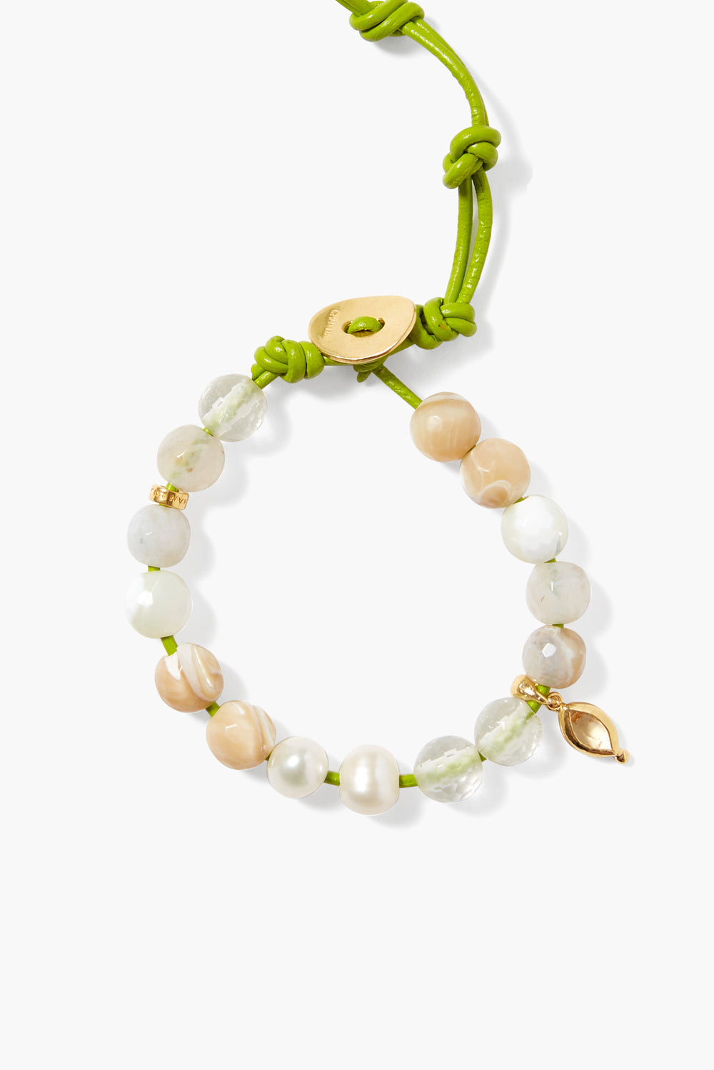 PEARL, QUARTZ AND OPAL LIME WRAP BRACELET