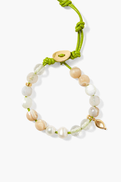 PEARL, QUARTZ AND OPAL LIME WRAP BRACELET