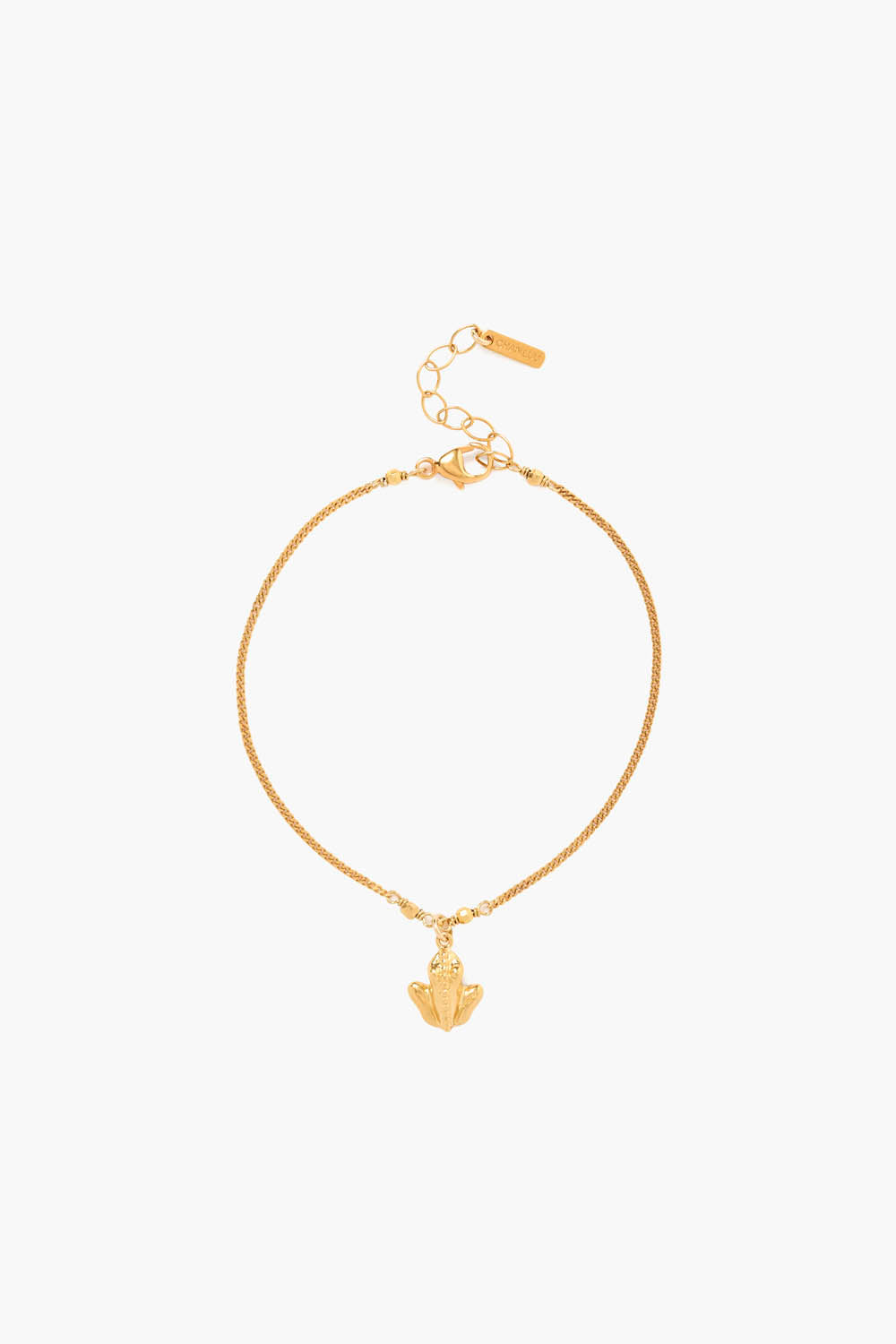 GOLD TOAD CHARM BRACELET