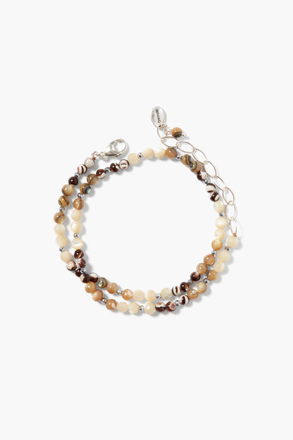 MOTHER OF PEARL & ABALONE NATURAL WRAP BRACELET