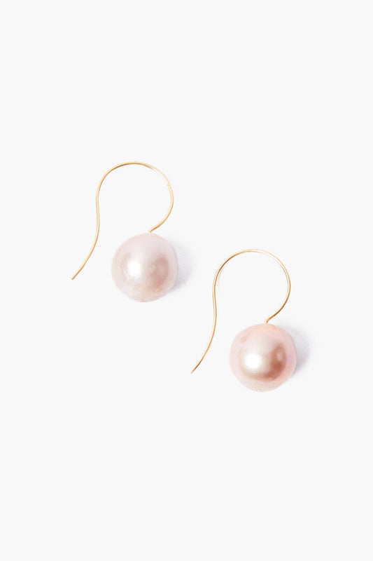 CECILIA CHAMPAGNE PEARL GOLD DROP EARRING