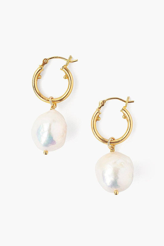 KAIA WHITE PEARL HOOP EARRING